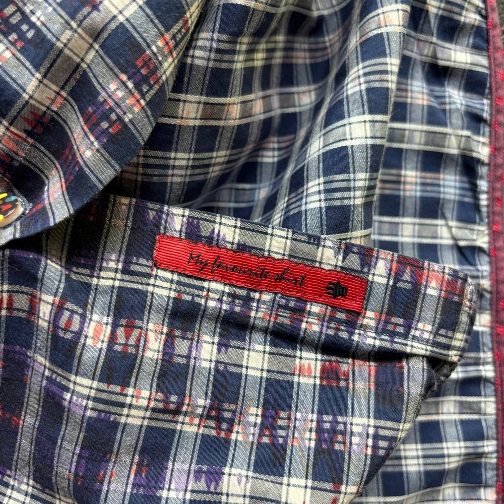 Vicente‎ Black Mens Plaid Check Button Up Shirt Casual Dress Shirt